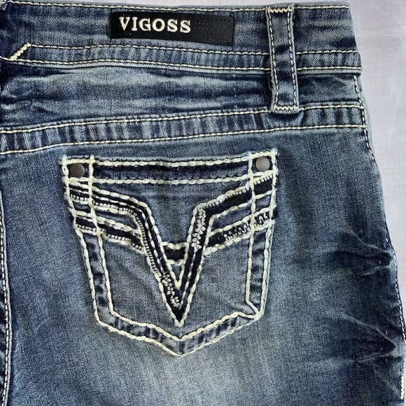 NEW Women’s Vigoss Cropped Dark Denim Jeans sz 10 - Picture 7 of 8